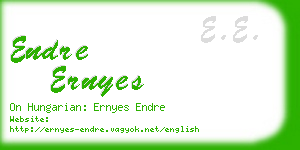 endre ernyes business card